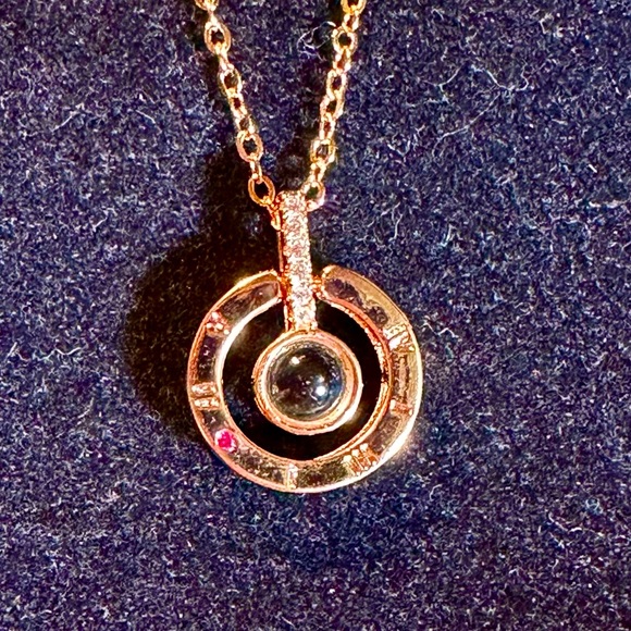 Rose Gold Plated Sterling “I Love You” Pendant Projection Charm Necklace - Picture 3 of 11